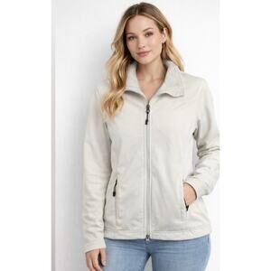 Nike Vintage Rare ACG Women's Beige Soft Shell Fleece Lined Zip Up Jacket Size L